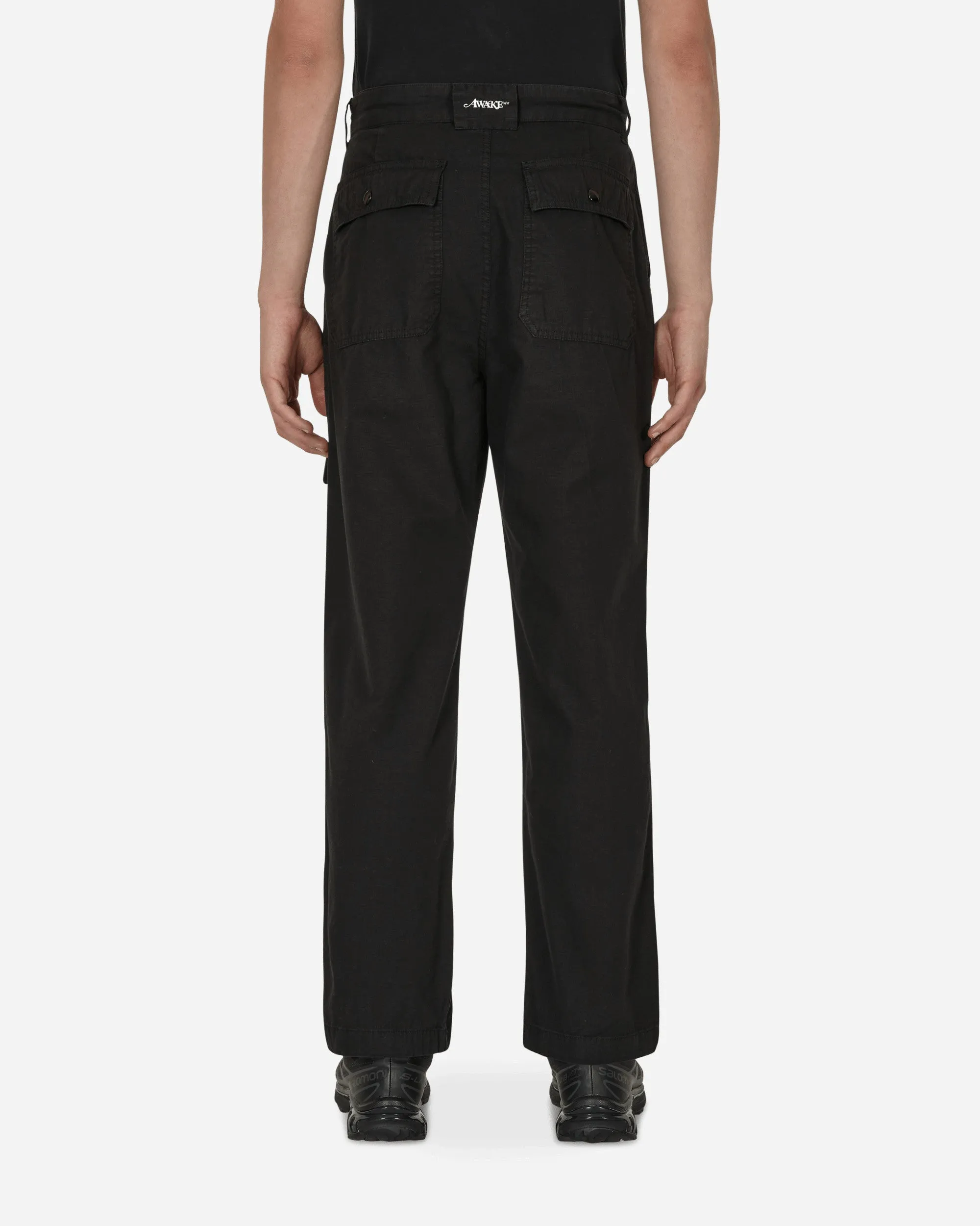 Embroidered Cargo Pants Black
