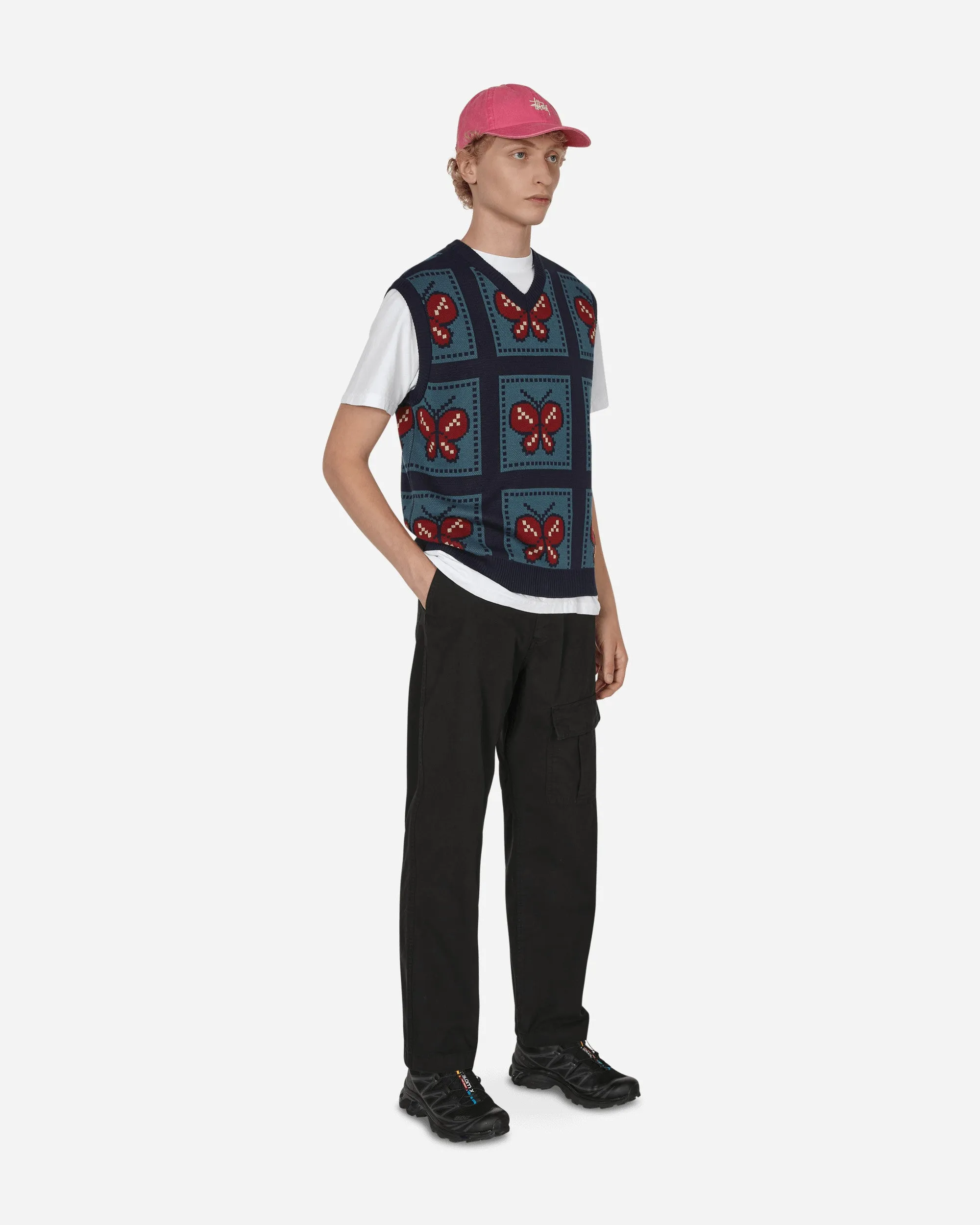Embroidered Cargo Pants Black