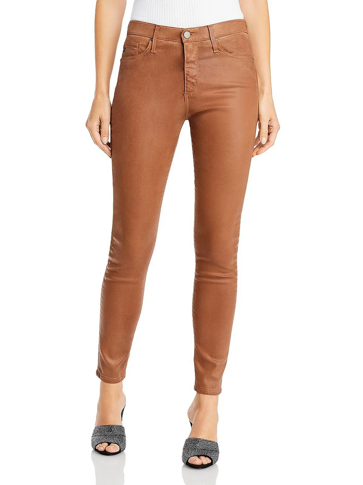 Farrah Womens Denim Coated Colored Skinny Jeans