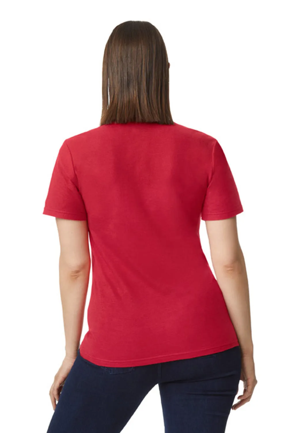 Gildan Womens SoftStyle Double Pique Short Sleeve Polo Shirt - Cherry Red