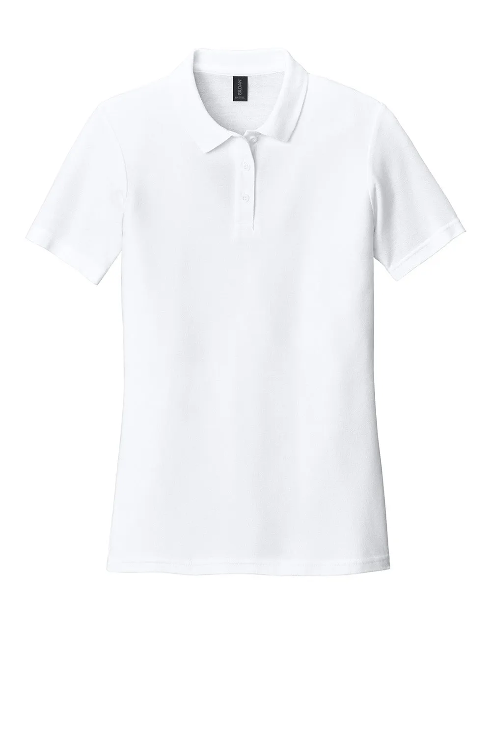 Gildan Womens Softstyle Pique Short Sleeve Polo Shirt - White