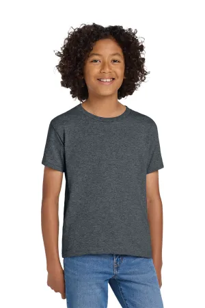 Gildan Youth DryBlend Moisture Wicking Short Sleeve Crewneck T-Shirt - Heather Dark Grey