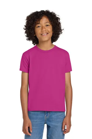 Gildan Youth DryBlend Moisture Wicking Short Sleeve Crewneck T-Shirt - Heliconia Pink