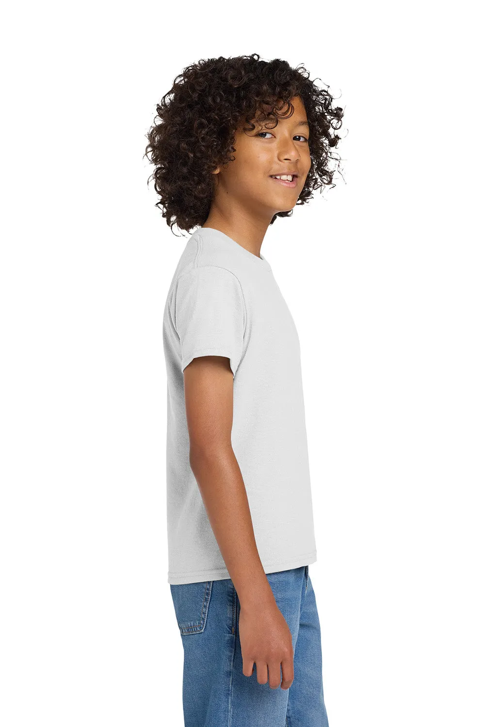Gildan Youth DryBlend Moisture Wicking Short Sleeve Crewneck T-Shirt - White