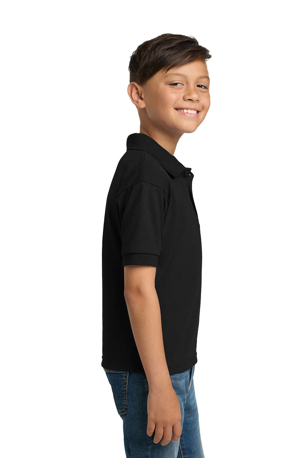 Gildan Youth DryBlend Moisture Wicking Short Sleeve Polo Shirt - Black