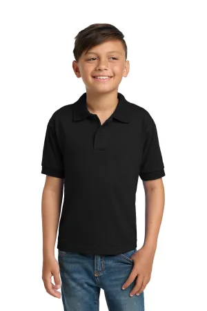 Gildan Youth DryBlend Moisture Wicking Short Sleeve Polo Shirt - Black