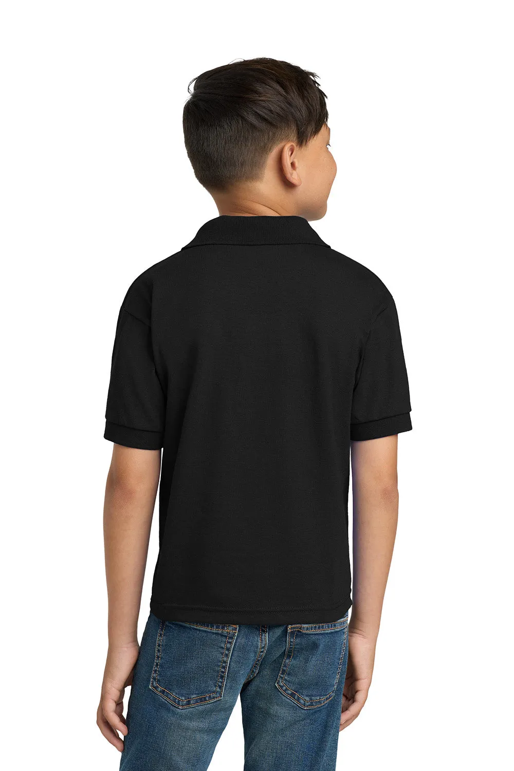 Gildan Youth DryBlend Moisture Wicking Short Sleeve Polo Shirt - Black