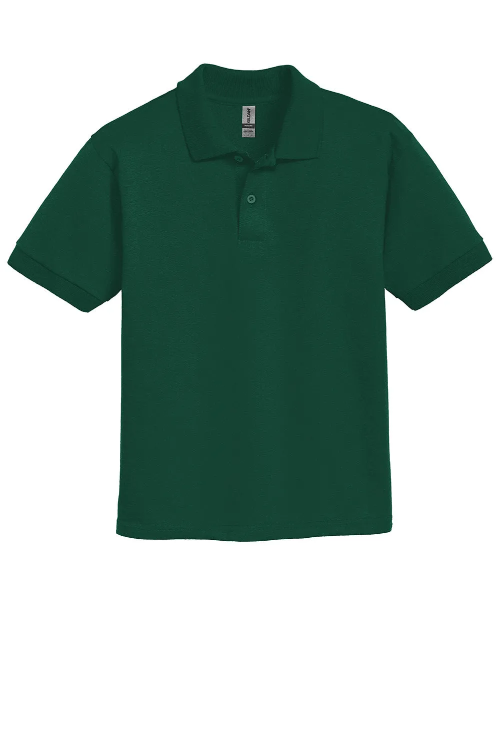 Gildan Youth DryBlend Moisture Wicking Short Sleeve Polo Shirt - Forest Green