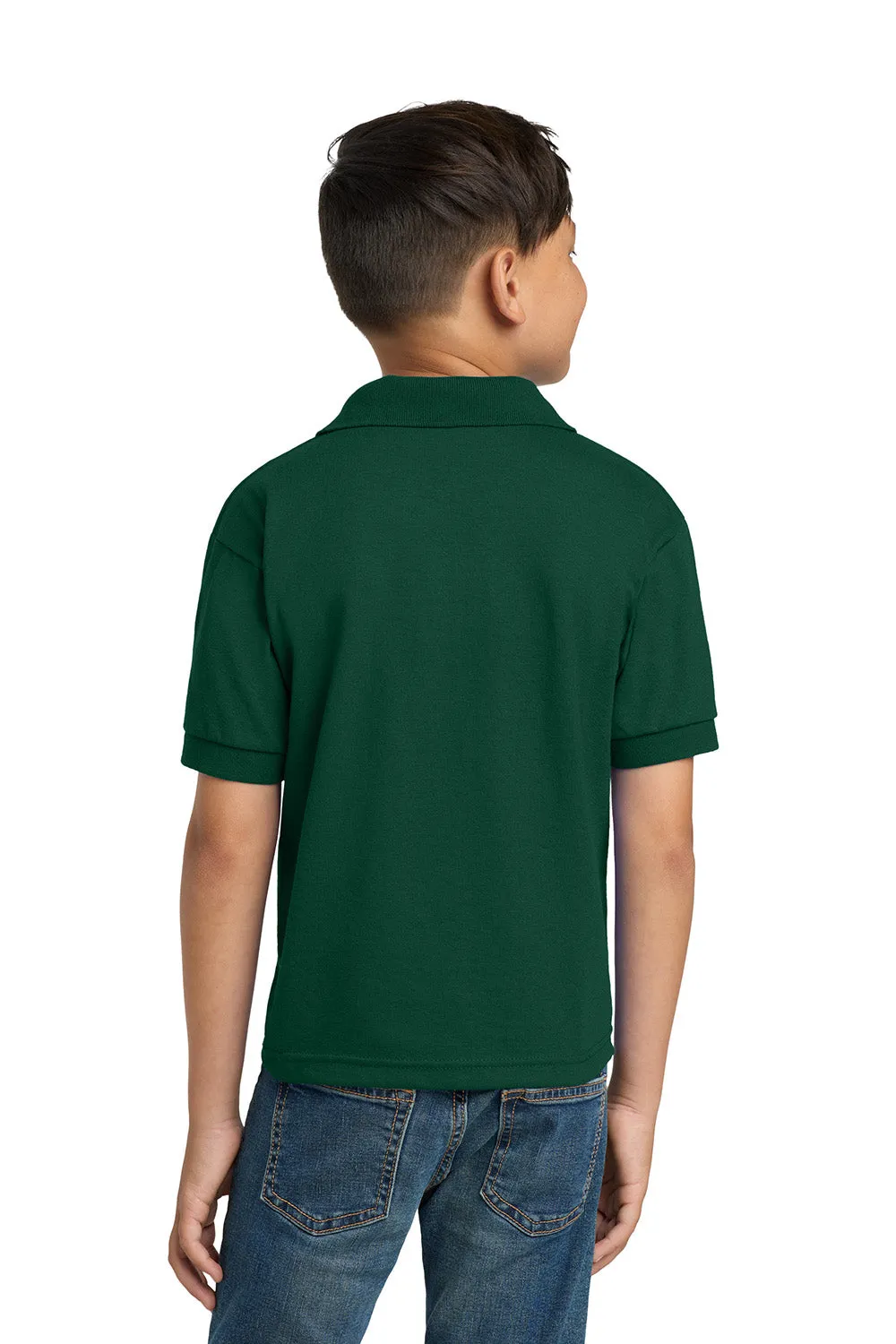 Gildan Youth DryBlend Moisture Wicking Short Sleeve Polo Shirt - Forest Green
