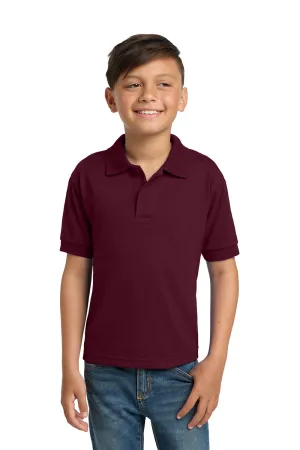 Gildan Youth DryBlend Moisture Wicking Short Sleeve Polo Shirt - Maroon