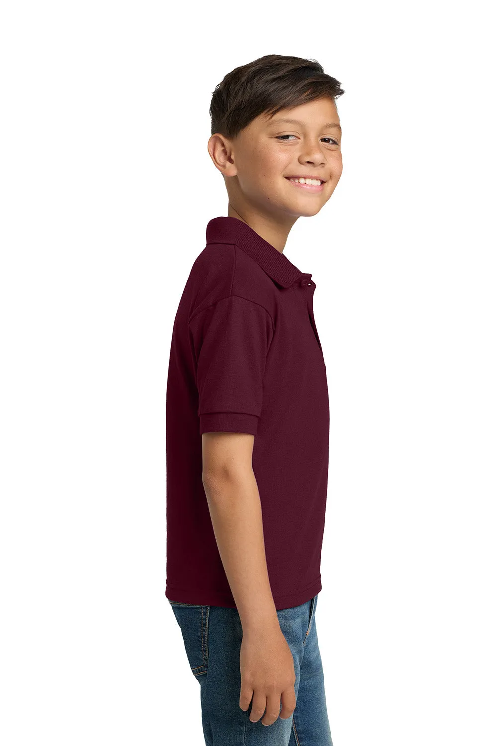Gildan Youth DryBlend Moisture Wicking Short Sleeve Polo Shirt - Maroon