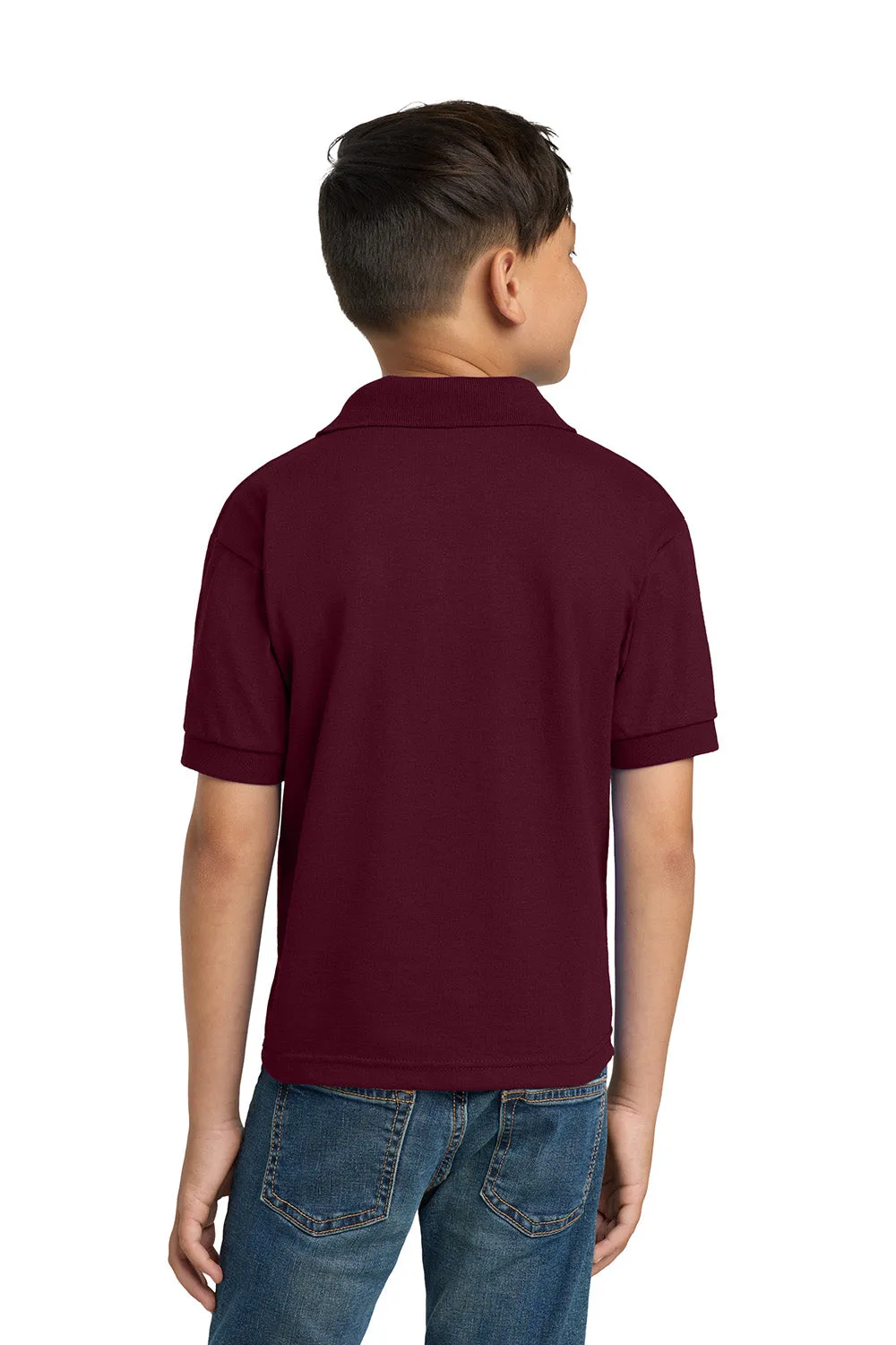 Gildan Youth DryBlend Moisture Wicking Short Sleeve Polo Shirt - Maroon