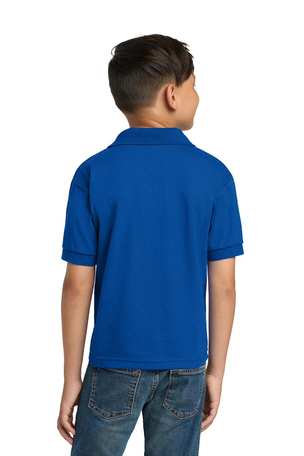 Gildan Youth DryBlend Moisture Wicking Short Sleeve Polo Shirt - Royal Blue