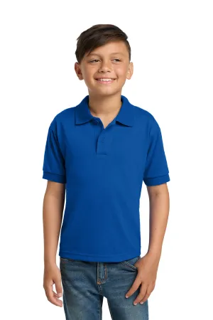 Gildan Youth DryBlend Moisture Wicking Short Sleeve Polo Shirt - Royal Blue