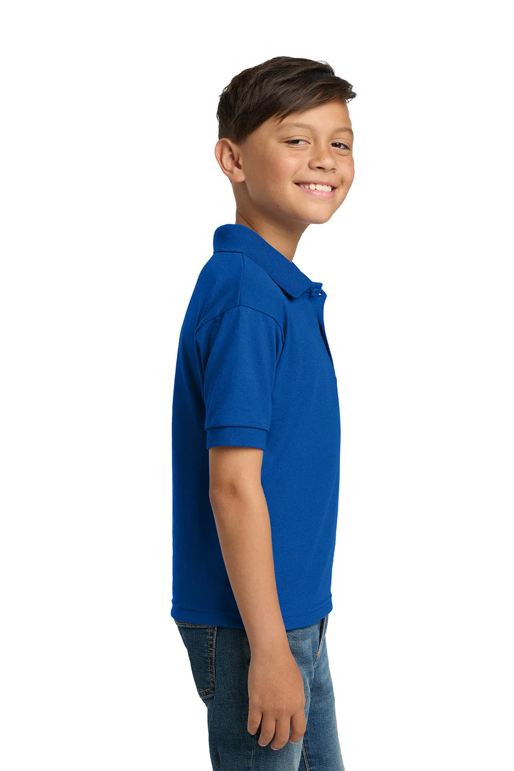 Gildan Youth DryBlend Moisture Wicking Short Sleeve Polo Shirt - Royal Blue