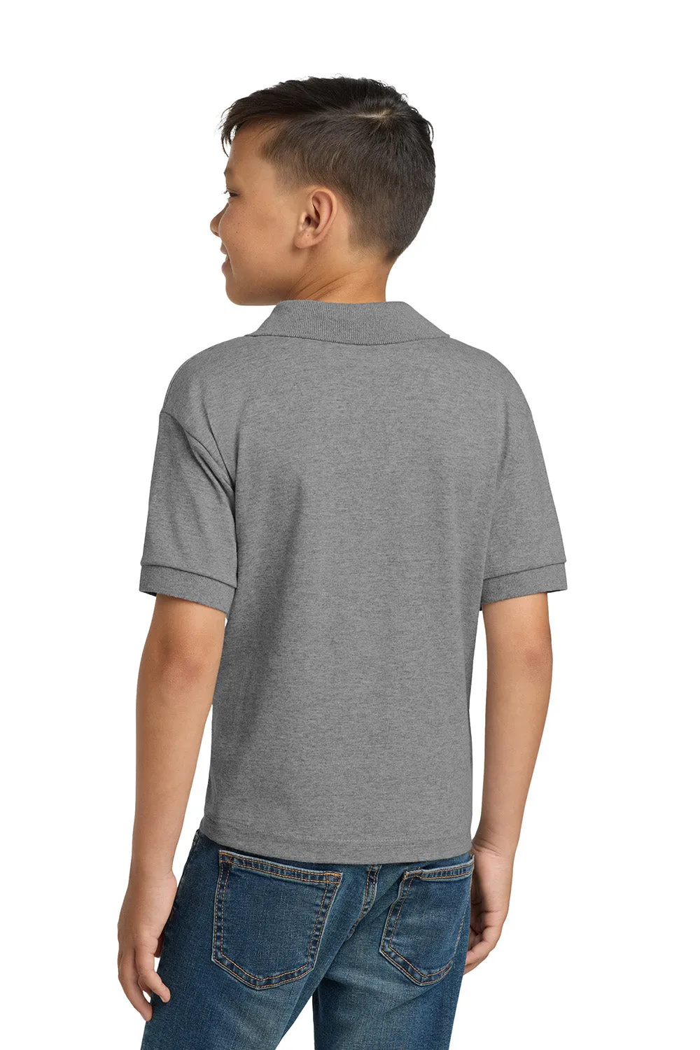 Gildan Youth DryBlend Moisture Wicking Short Sleeve Polo Shirt - Sport Grey