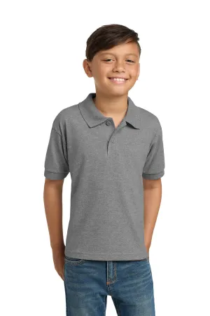 Gildan Youth DryBlend Moisture Wicking Short Sleeve Polo Shirt - Sport Grey