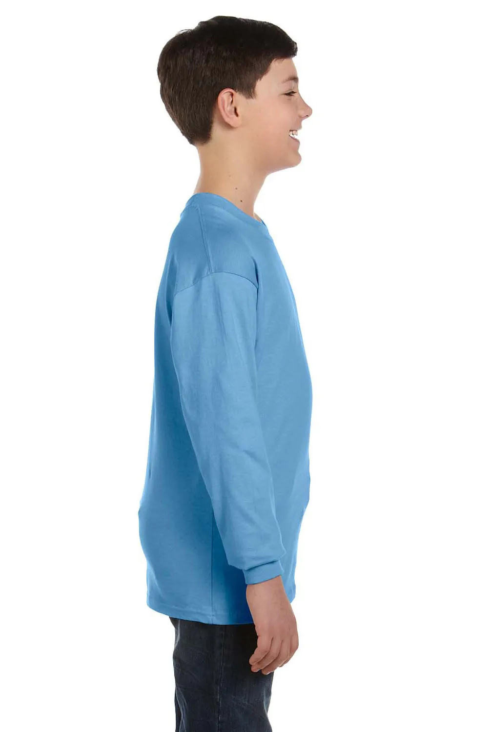 Gildan Youth Long Sleeve Crewneck T-Shirt - Carolina Blue