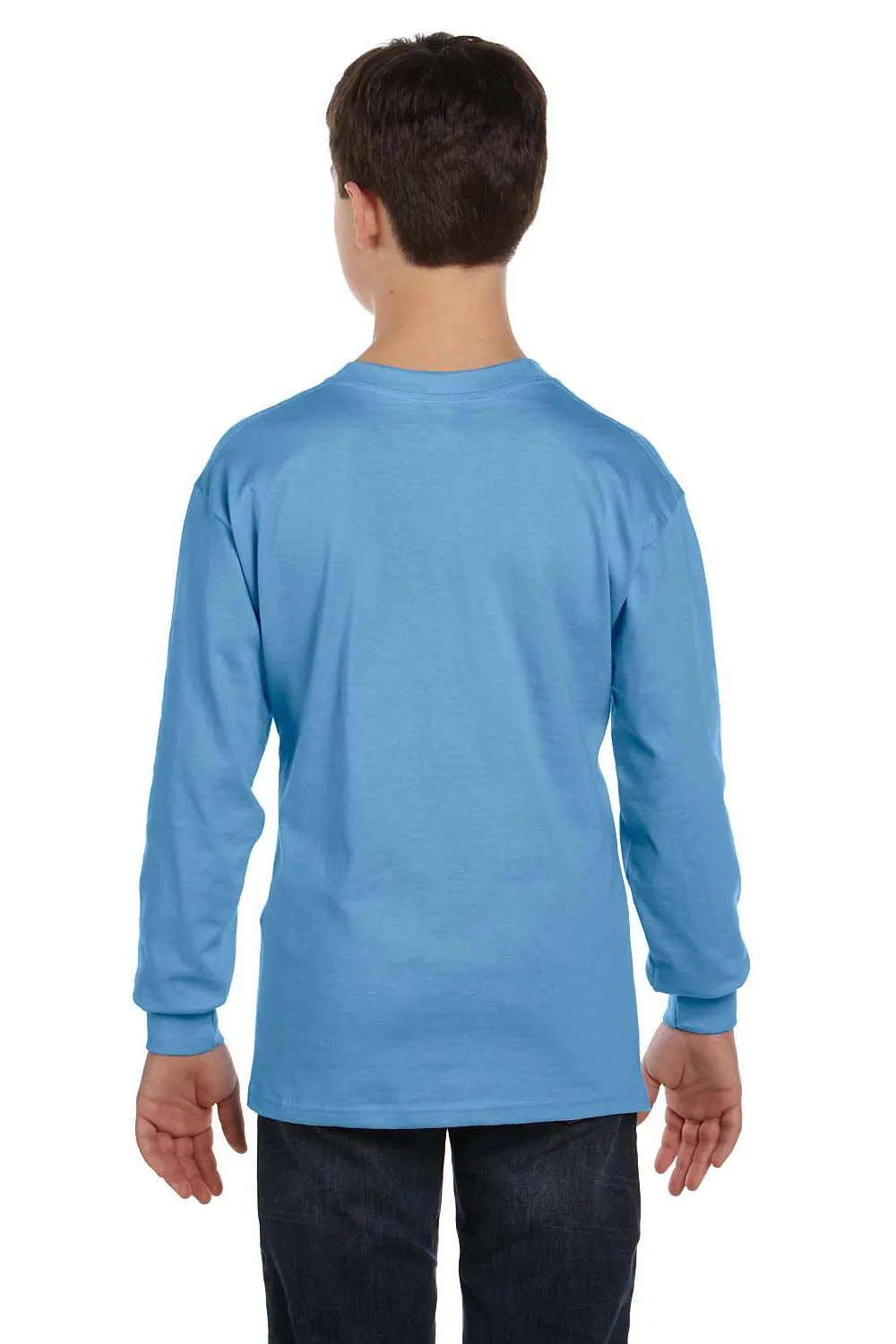 Gildan Youth Long Sleeve Crewneck T-Shirt - Carolina Blue