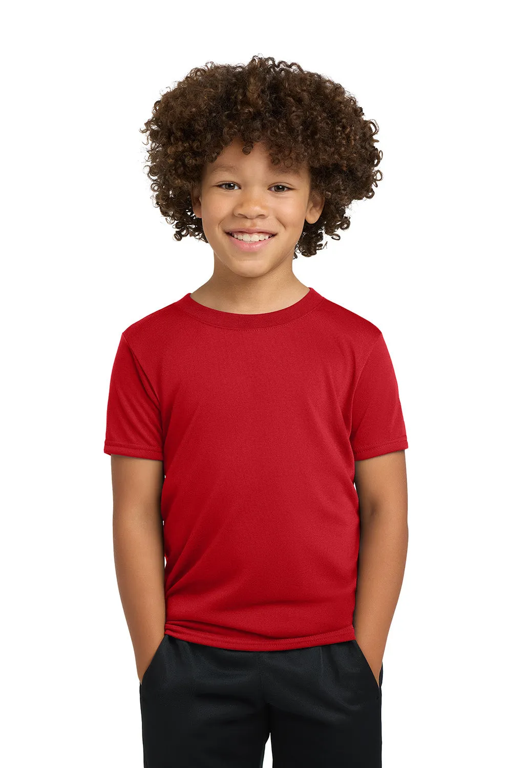 Gildan Youth Performance Jersey Moisture Wicking Short Sleeve Crewneck T-Shirt - Red