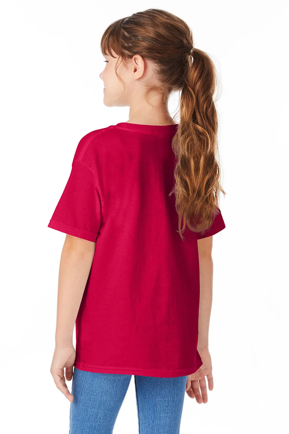 Hanes Youth ComfortSoft Short Sleeve Crewneck T-Shirt - Athletic Crimson Red