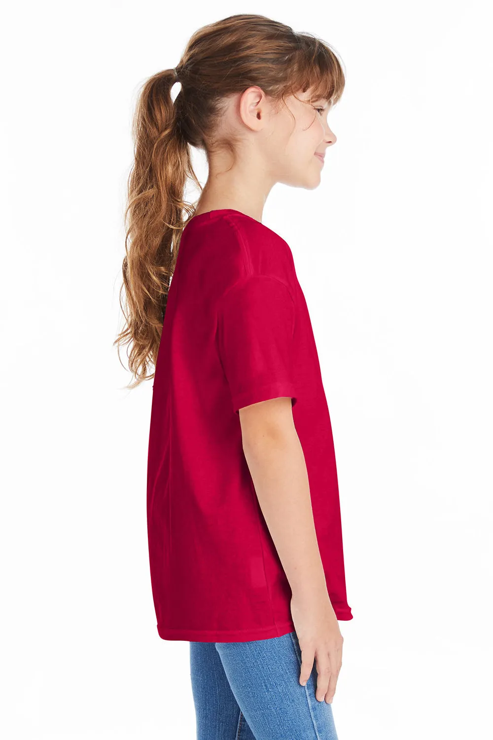 Hanes Youth ComfortSoft Short Sleeve Crewneck T-Shirt - Athletic Crimson Red