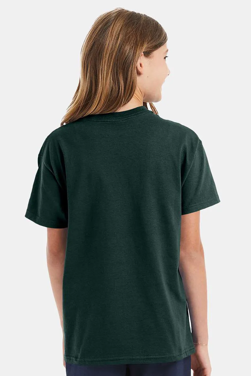 Hanes Youth ComfortSoft Short Sleeve Crewneck T-Shirt - Deep Forest Green