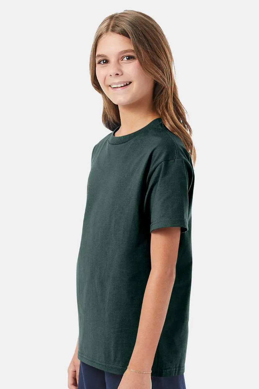Hanes Youth ComfortSoft Short Sleeve Crewneck T-Shirt - Deep Forest Green