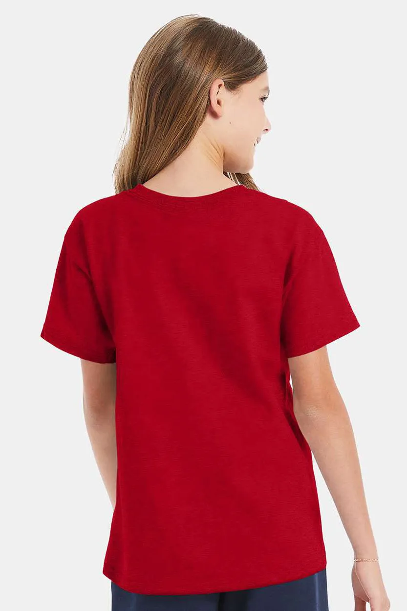 Hanes Youth ComfortSoft Short Sleeve Crewneck T-Shirt - Deep Red