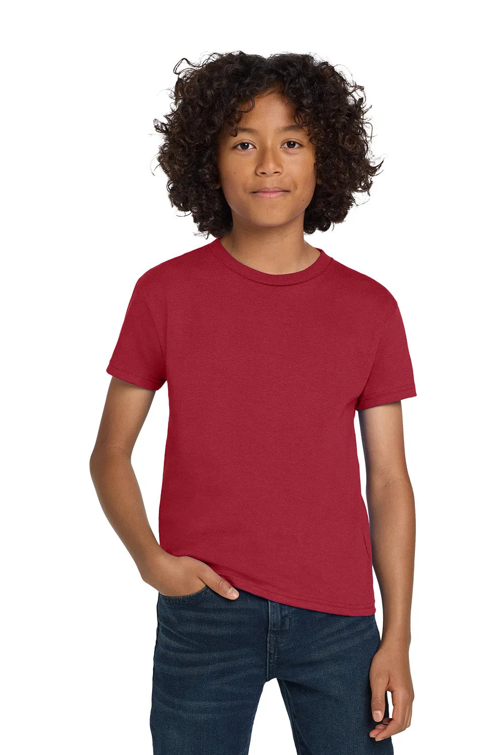 Hanes Youth ComfortSoft Short Sleeve Crewneck T-Shirt - Deep Red