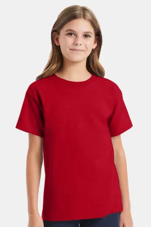 Hanes Youth ComfortSoft Short Sleeve Crewneck T-Shirt - Deep Red