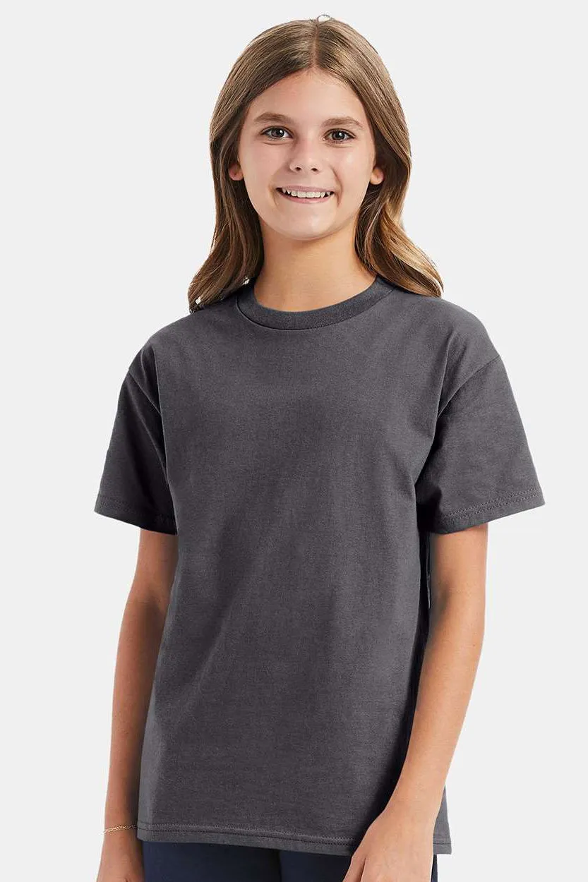 Hanes Youth ComfortSoft Short Sleeve Crewneck T-Shirt - Smoke Grey