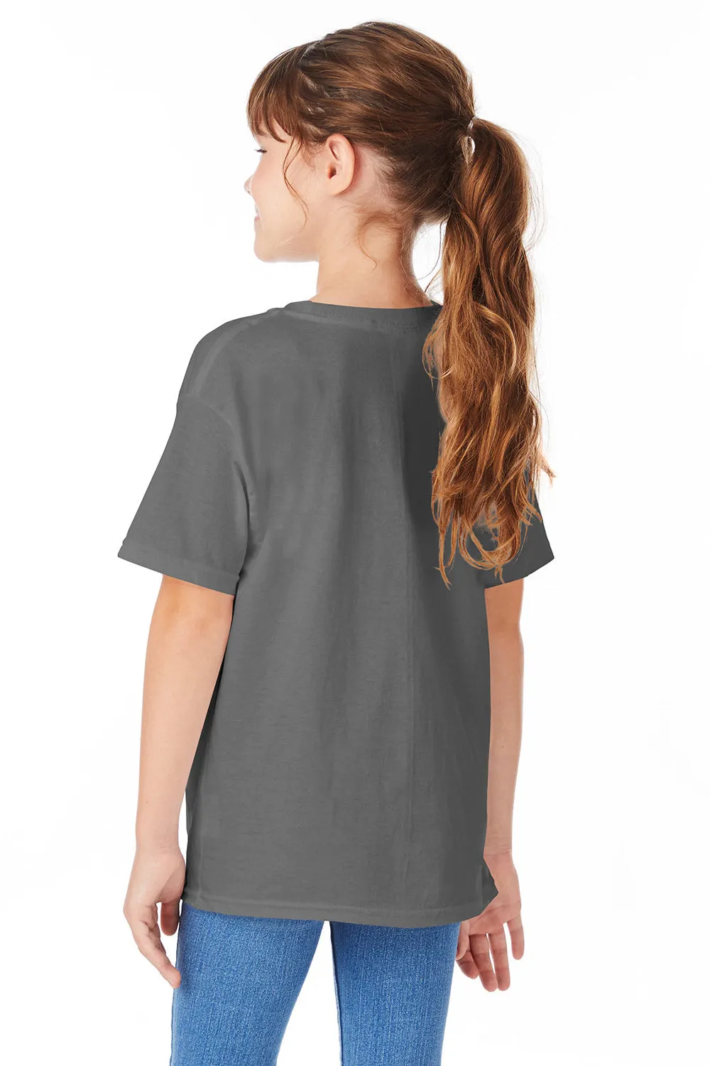 Hanes Youth ComfortSoft Short Sleeve Crewneck T-Shirt - Smoke Grey
