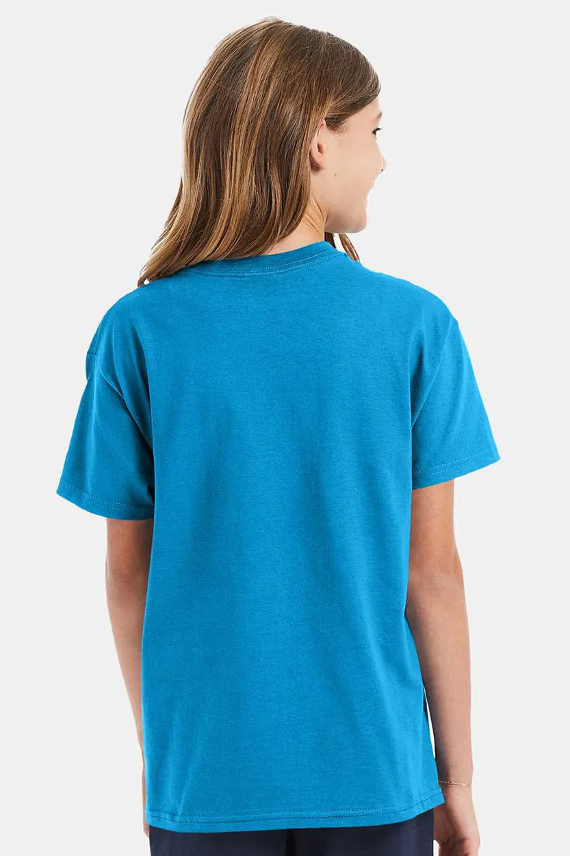Hanes Youth ComfortSoft Short Sleeve Crewneck T-Shirt - Teal Blue