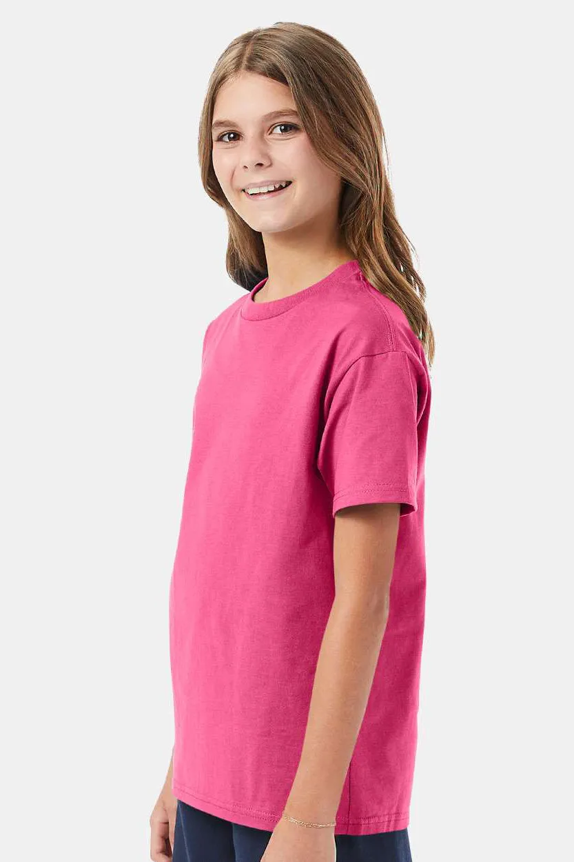 Hanes Youth ComfortSoft Short Sleeve Crewneck T-Shirt - Wow Pink