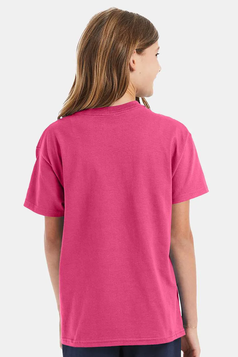 Hanes Youth ComfortSoft Short Sleeve Crewneck T-Shirt - Wow Pink