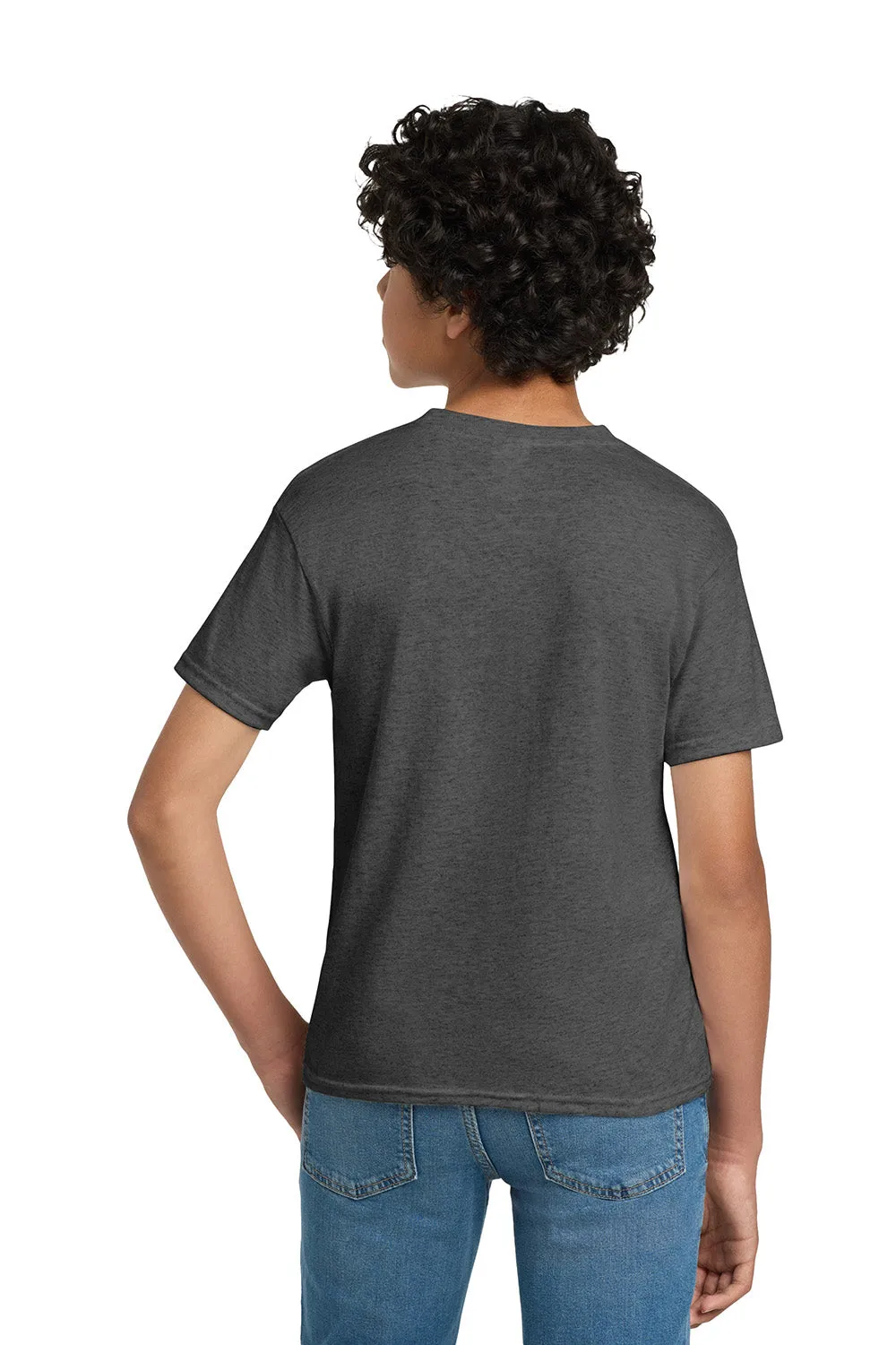 Hanes Youth EcoSmart Short Sleeve Crewneck T-Shirt - Heather Charcoal Grey