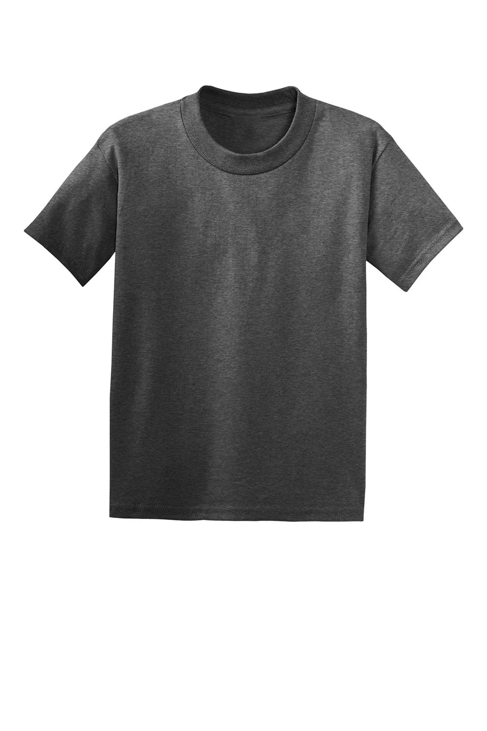 Hanes Youth EcoSmart Short Sleeve Crewneck T-Shirt - Heather Charcoal Grey