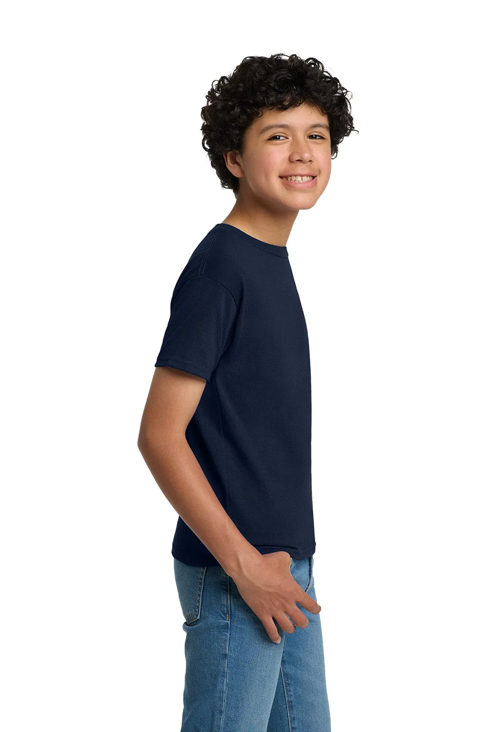 Hanes Youth EcoSmart Short Sleeve Crewneck T-Shirt - Navy Blue