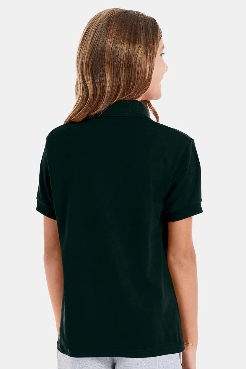 Hanes Youth EcoSmart Short Sleeve Polo Shirt - Deep Forest Green