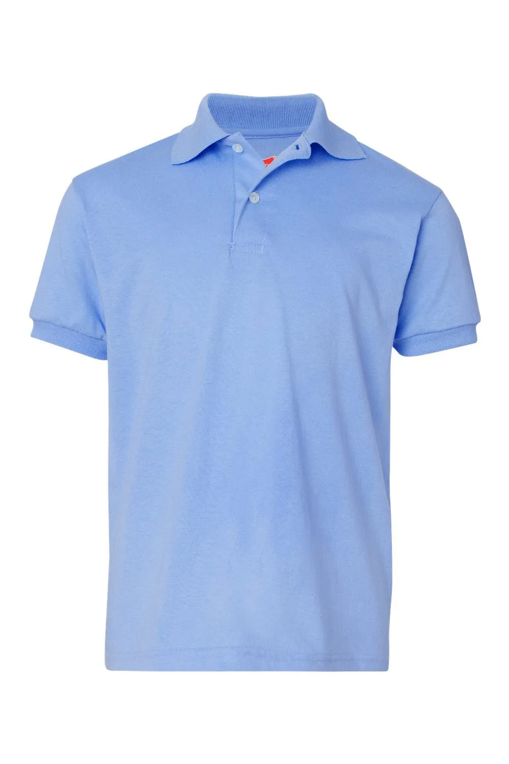 Hanes Youth EcoSmart Short Sleeve Polo Shirt - Light Blue