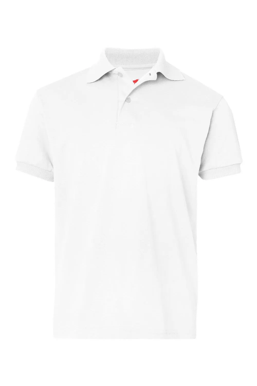 Hanes Youth EcoSmart Short Sleeve Polo Shirt - White