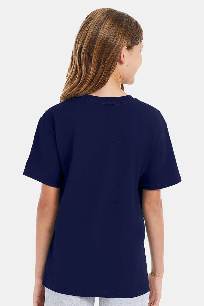 Hanes Youth Nano-T Short Sleeve Crewneck T-Shirt - Navy Blue