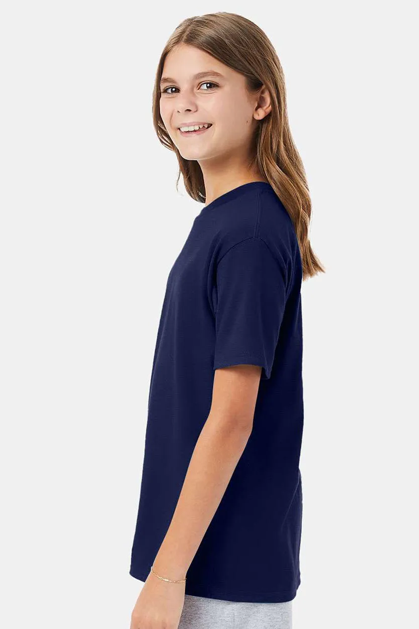 Hanes Youth Nano-T Short Sleeve Crewneck T-Shirt - Navy Blue