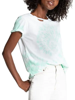 Harlow BFF Womens Tie Dye Cut Out T-Shirt