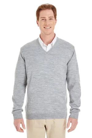 Harriton Mens Pilbloc Pill Resistant V-Neck Long Sleeve Sweater - Heather Grey