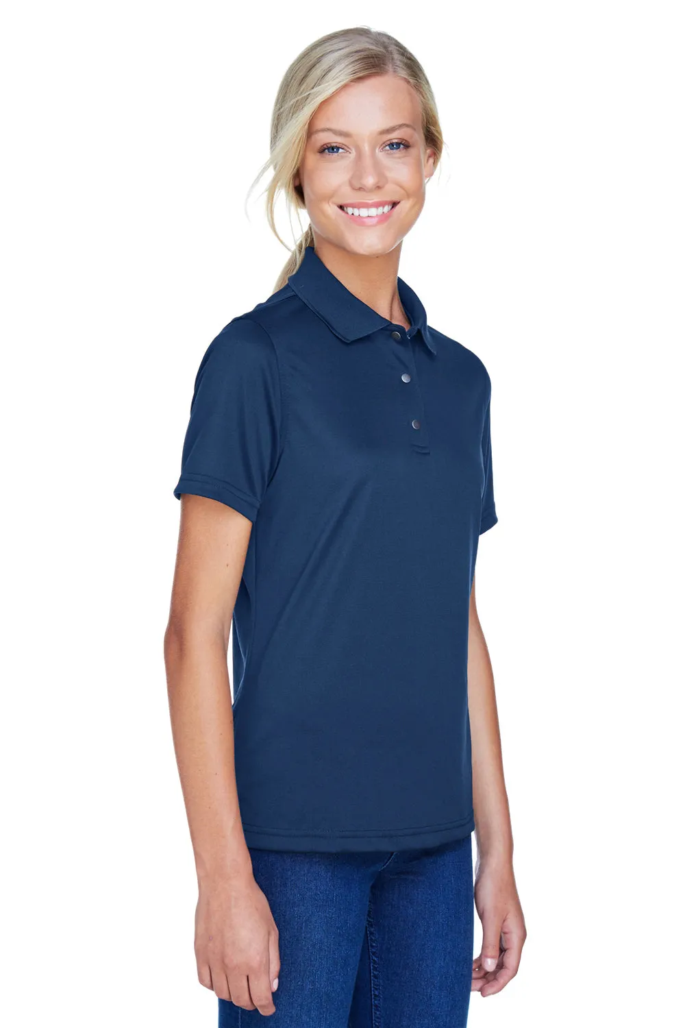 Harriton Womens Advantage Moisture Wicking Short Sleeve Polo Shirt - Dark Navy Blue
