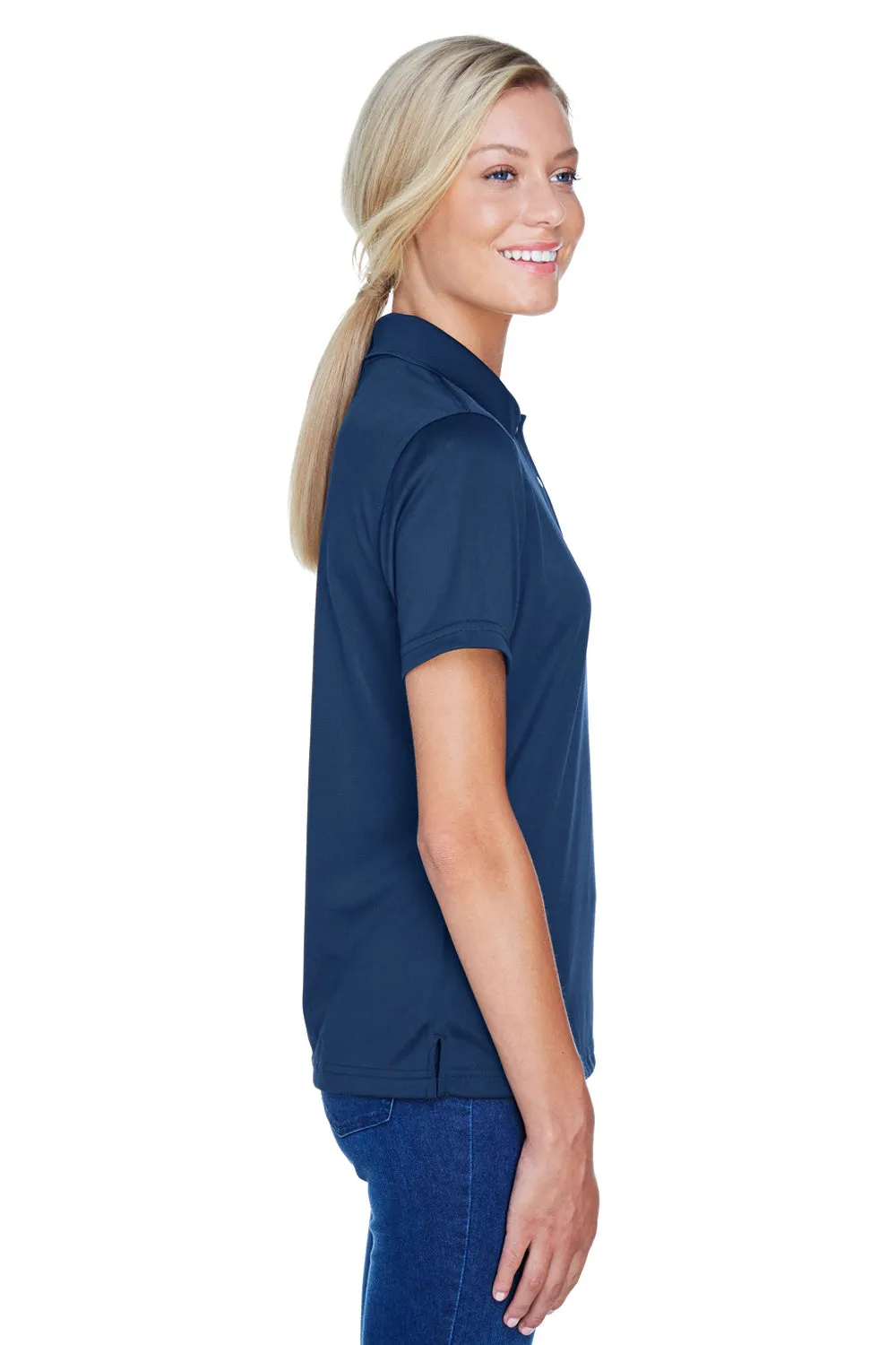 Harriton Womens Advantage Moisture Wicking Short Sleeve Polo Shirt - Dark Navy Blue