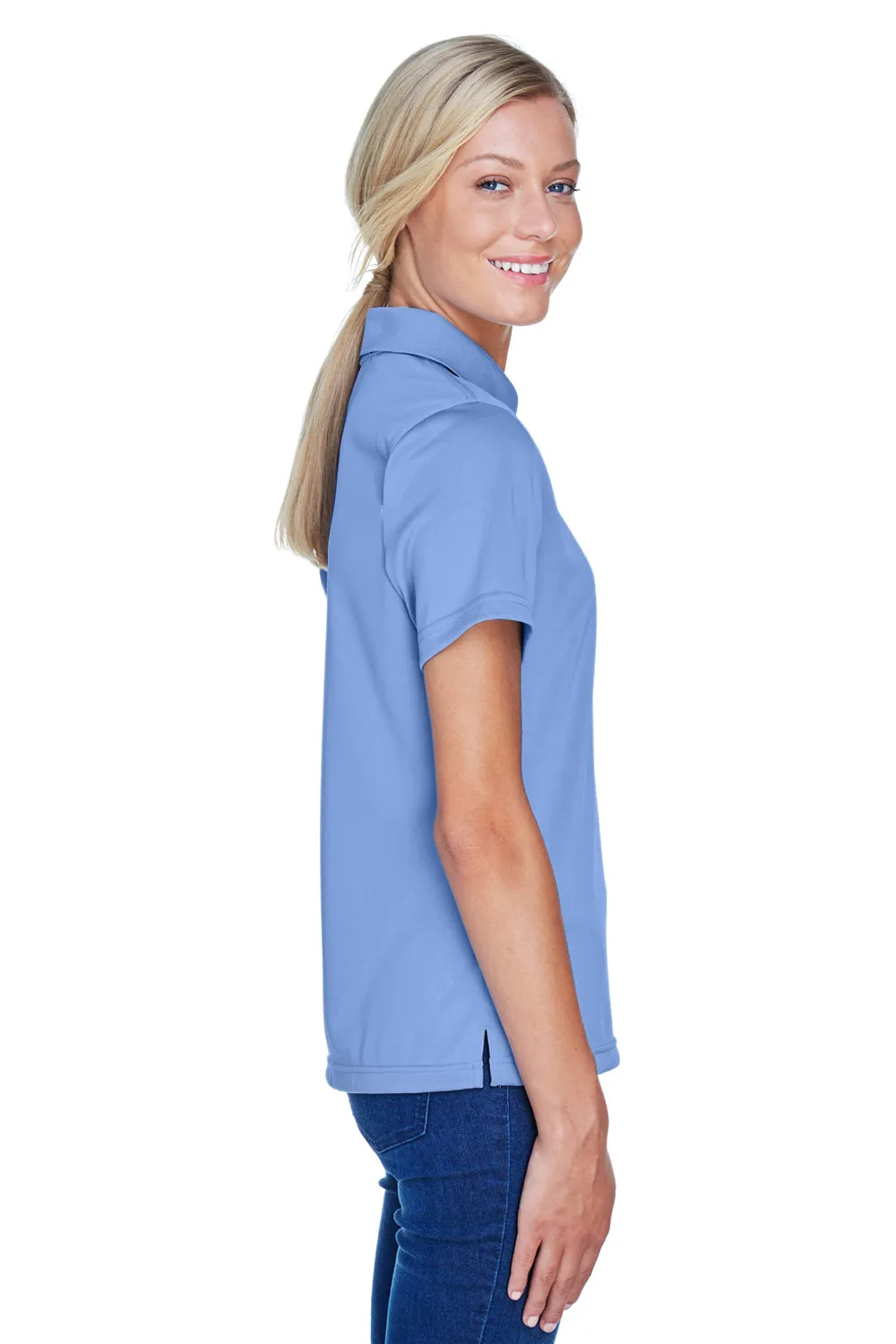 Harriton Womens Advantage Moisture Wicking Short Sleeve Polo Shirt - Industry Blue