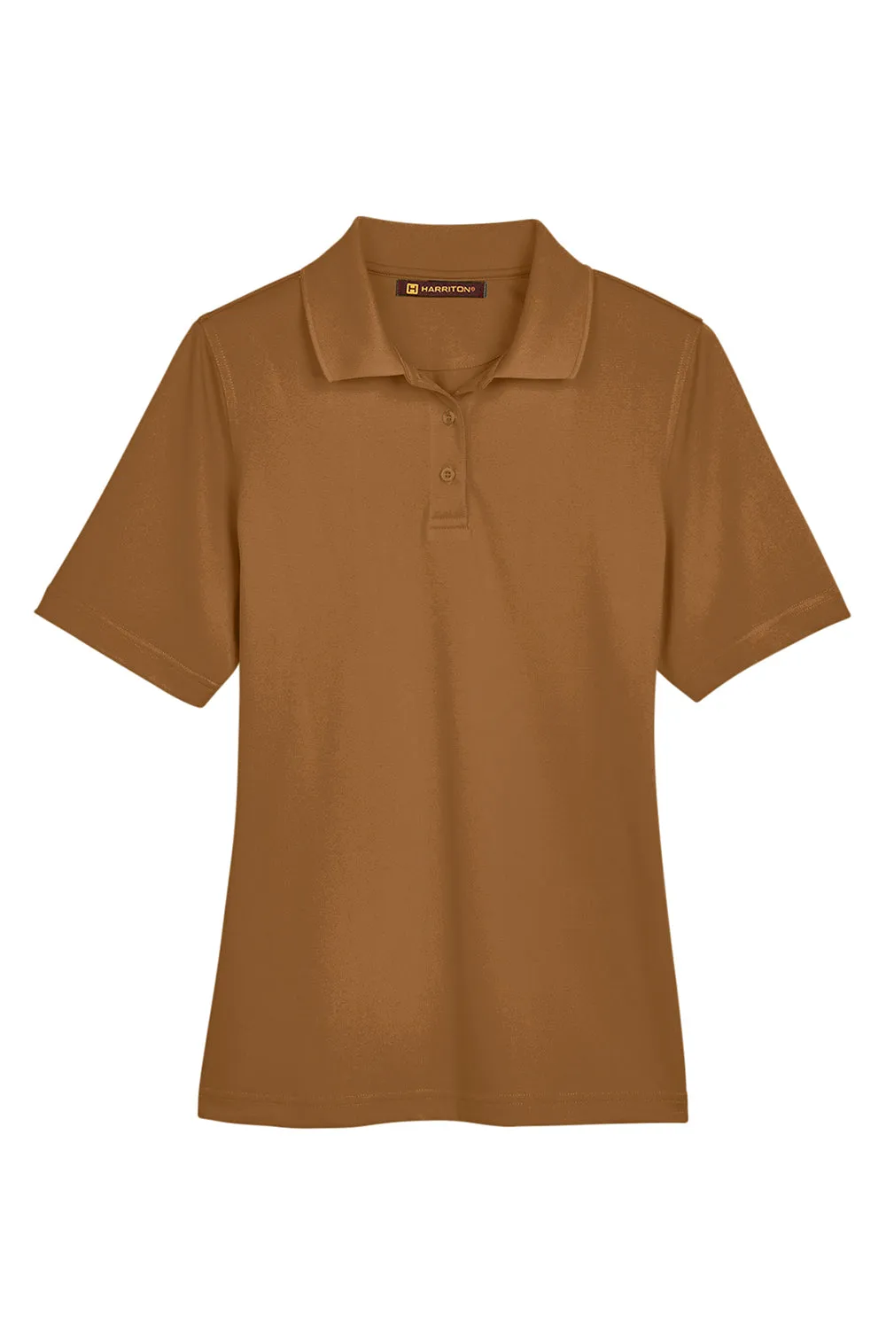 Harriton Womens Advantage Performance Moisture Wicking Short Sleeve Polo Shirt - Duck Brown